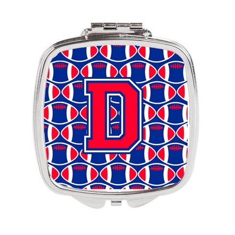 Letter D Football Harvard Crimson & Yale Blue Compact Mirror