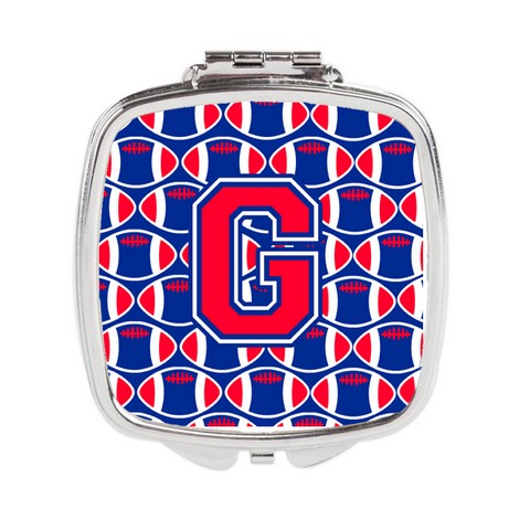 Letter G Football Harvard Crimson & Yale Blue Compact Mirror