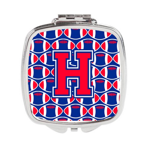 Letter H Football Harvard Crimson & Yale Blue Compact Mirror