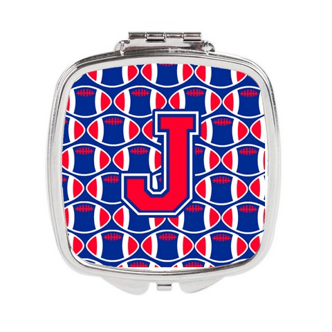 Letter J Football Harvard Crimson & Yale Blue Compact Mirror