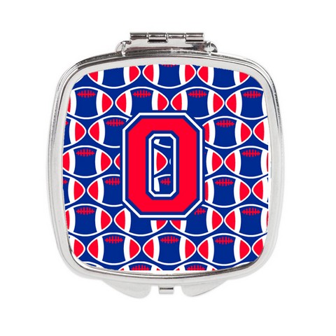 Letter O Football Harvard Crimson & Yale Blue Compact Mirror