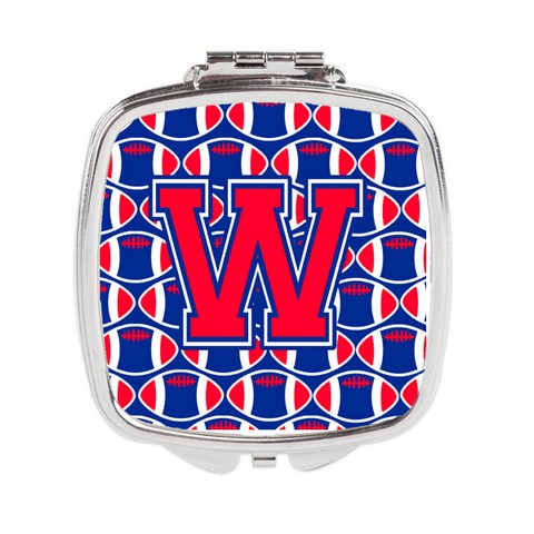 Letter W Football Harvard Crimson & Yale Blue Compact Mirror