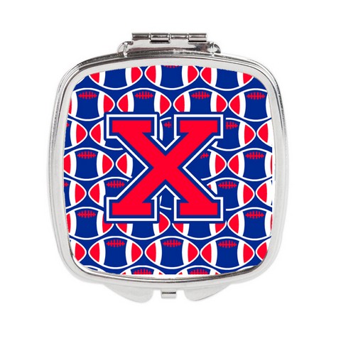 Letter X Football Harvard Crimson & Yale Blue Compact Mirror