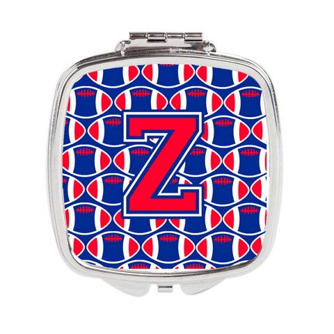 Letter Z Football Harvard Crimson & Yale Blue Compact Mirror