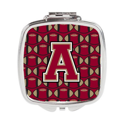 Letter A Football Garnet & Gold Compact Mirror