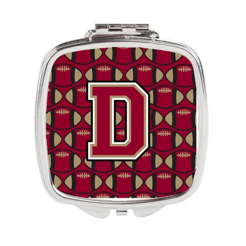 Letter D Football Garnet & Gold Compact Mirror