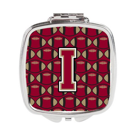 Letter I Football Garnet & Gold Compact Mirror