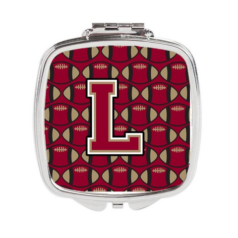 Letter L Football Garnet & Gold Compact Mirror