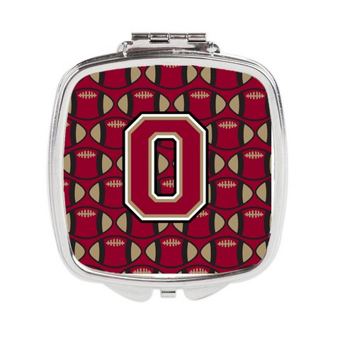 Letter O Football Garnet & Gold Compact Mirror