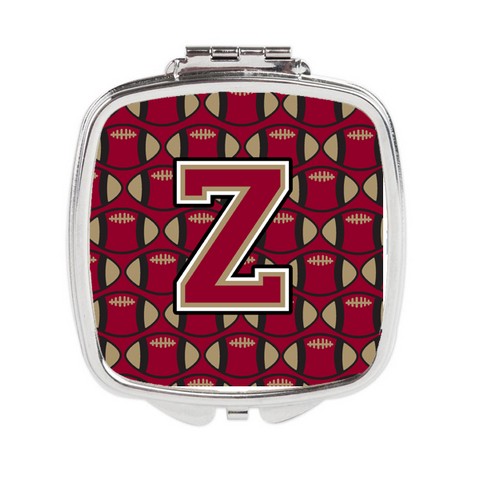 Letter Z Football Garnet & Gold Compact Mirror