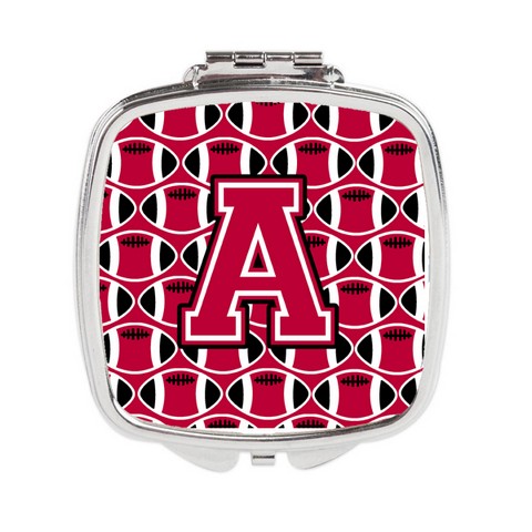 Letter A Football Crimson & White Compact Mirror