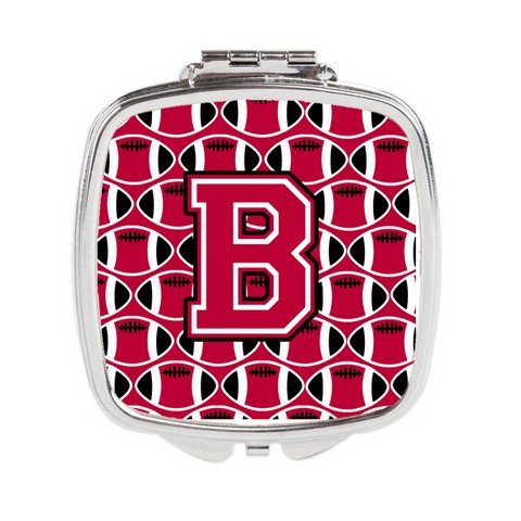 Letter B Football Crimson & White Compact Mirror