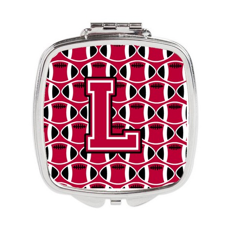 Letter L Football Crimson & White Compact Mirror