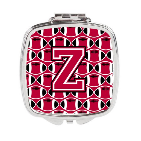 Letter Z Football Crimson & White Compact Mirror