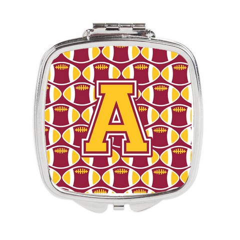 Letter A Football Maroon & Gold Compact Mirror