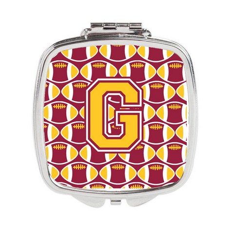 Letter G Football Maroon & Gold Compact Mirror