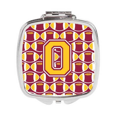 Letter O Football Maroon & Gold Compact Mirror - Maroon & Gold
