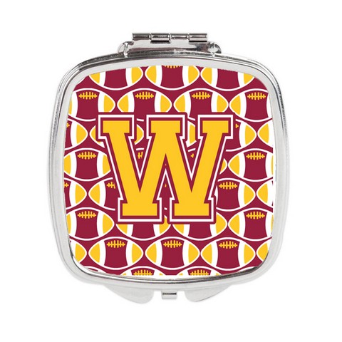 Letter W Football Maroon & Gold Compact Mirror
