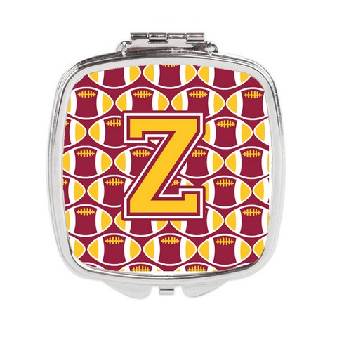 Letter Z Football Maroon & Gold Compact Mirror
