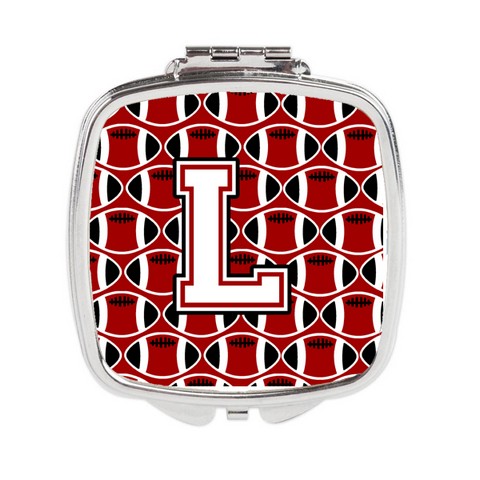 CJ1082-LSCM Letter L Football Cardinal & White Compact Mirror