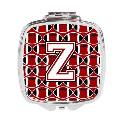 Letter Z Football Cardinal & White Compact Mirror