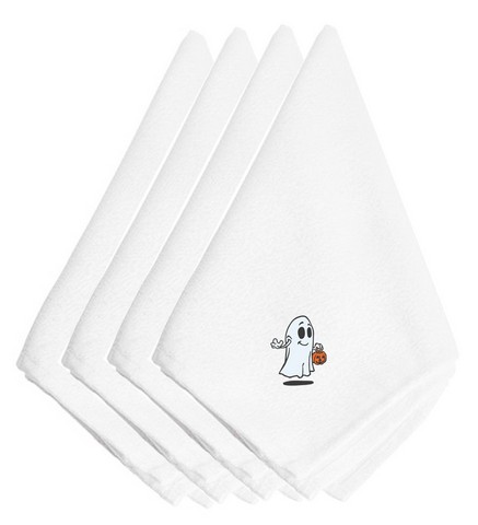 Picture of Carolines Treasures EMAI0005NPKE Halloween Trick or Treat Ghost Embroidered Napkins, Set of 4