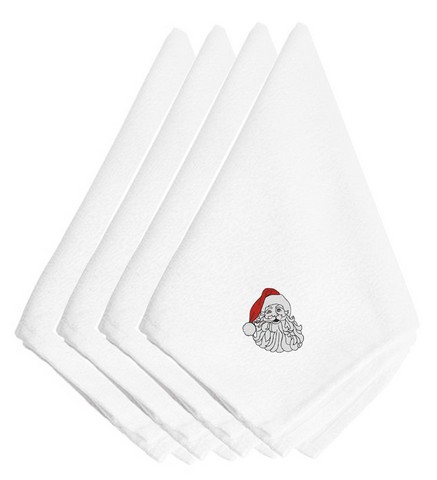 Picture of Carolines Treasures EMBT2067NPKE Christmas Santa Claus Face Embroidered Napkins, Set of 4