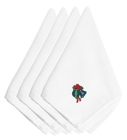 Picture of Carolines Treasures EMBT2072NPKE Christmas Ornaments Embroidered Napkins, Set of 4