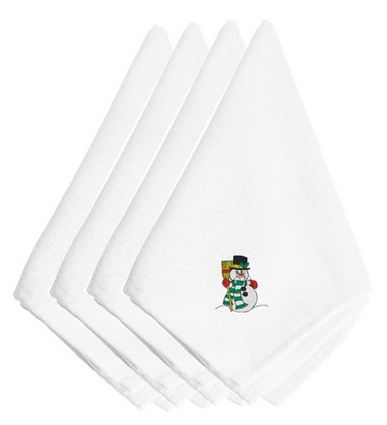 Picture of Carolines Treasures EMBT2074NPKE Christmas Snowman Embroidered Napkins, 20 x 0.1 x 20 in. - Set of 4