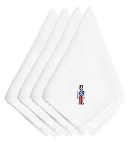 Picture of Carolines Treasures EMBT2076NPKE Christmas Toy Soldier Embroidered Napkins, Set of 4