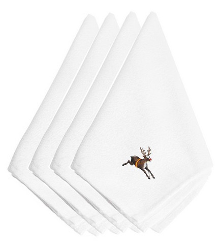 Picture of Carolines Treasures EMBT2077NPKE Christmas Rudolph the Reindeer Embroidered Napkins, Set of 4