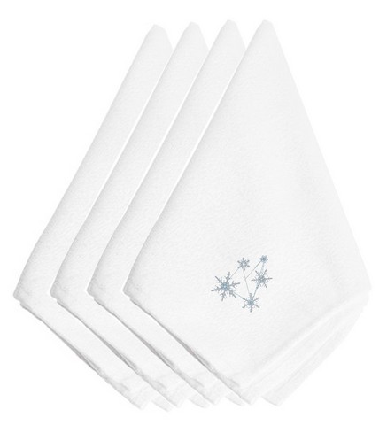 Picture of Carolines Treasures EMBT2101NPKE Christmas Snowflakes Embroidered Napkins, Set of 4