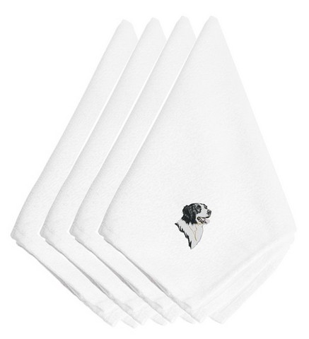 Picture of Carolines Treasures EMBT2497NPKE Border Collie Embroidered Napkins, Set of 4