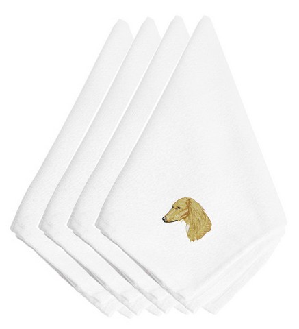 Picture of Carolines Treasures EMBT2498NPKE Saluki Embroidered Napkins, Set of 4