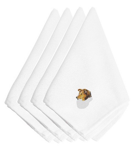 Picture of Carolines Treasures EMBT2511NPKE Sheltie Embroidered Napkins, Set of 4