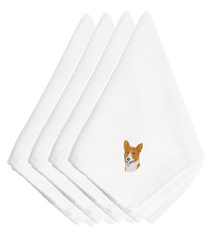 Picture of Carolines Treasures EMBT2513NPKE Basinji Embroidered Napkins, Set of 4