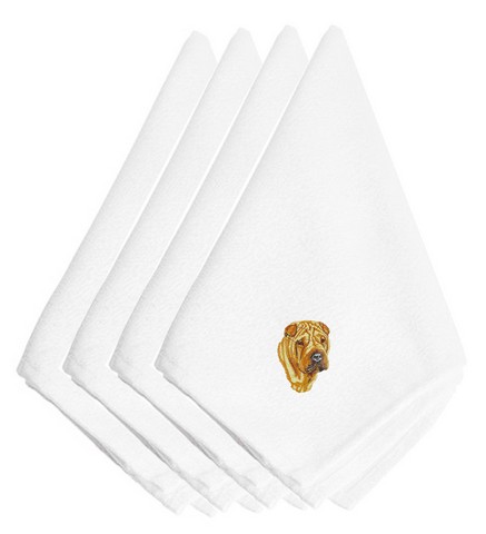 Picture of Carolines Treasures EMBT2514NPKE Shar Pei Embroidered Napkins, Set of 4