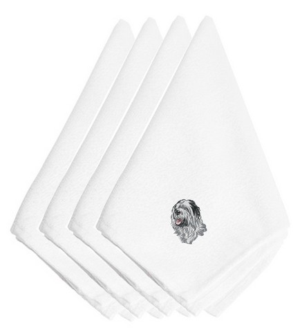 Picture of Carolines Treasures EMBT2637NPKE Old English Sheepdog Embroidered Napkins, Set of 4