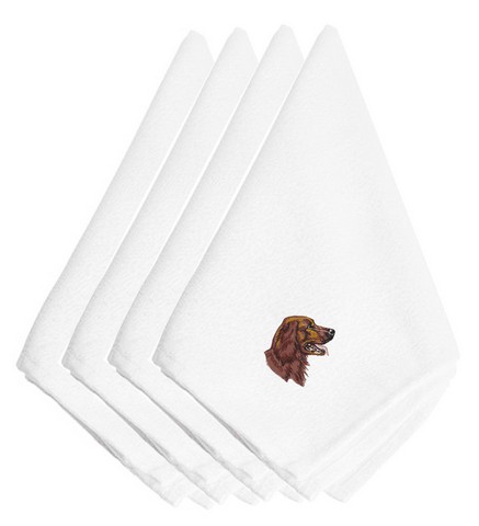Picture of Carolines Treasures EMBT2644NPKE Irish Setter Embroidered Napkins, Set of 4
