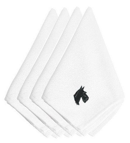 Picture of Carolines Treasures EMBT2709NPKE Scottie Scottish Terrier Embroidered Napkins, Set of 4