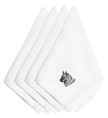 Picture of Carolines Treasures EMBT2710NPKE Norwegian Elkhound Embroidered Napkins, Set of 4