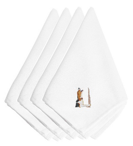 Picture of Carolines Treasures EMBT2711NPKE Coonhound Embroidered Napkins, Set of 4