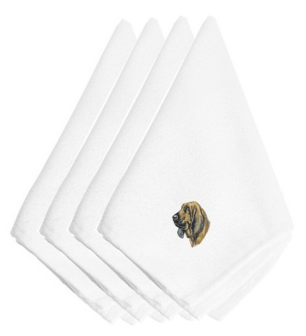 Picture of Carolines Treasures EMBT2713NPKE Bloodhound Embroidered Napkins, Set of 4