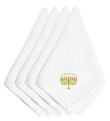 Picture of Carolines Treasures EMBT2991NPKE Hanukkah Menorah Embroidered Napkins, Set of 4