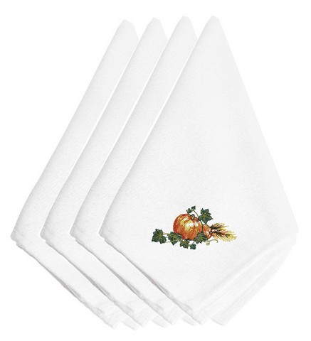 Picture of Carolines Treasures EMBT3009NPKE Thanksgiving Harvest Bounty No.2 Embroidered Napkins, Set of 4