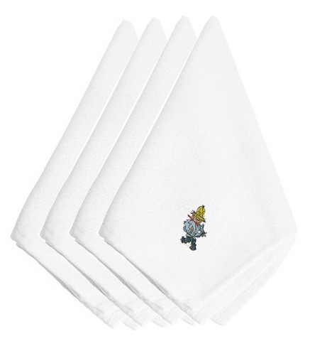 Picture of Carolines Treasures EMBT3011NPKE Fall Scarecrow Embroidered Napkins, Set of 4