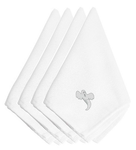 Picture of Carolines Treasures EMBT3015NPKE Halloween Single Ghost Embroidered Napkins, Set of 4