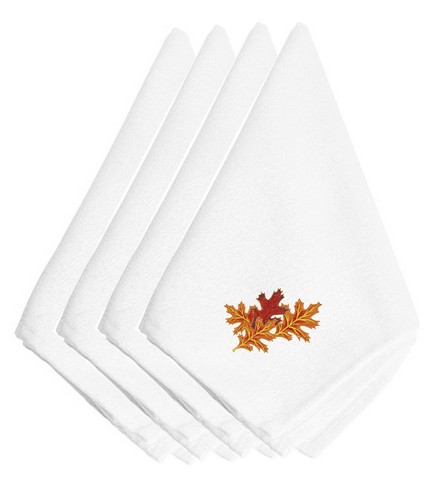 Picture of Carolines Treasures EMBT3450NPKE Fall Autumn Spray Embroidered Napkins, Set of 4