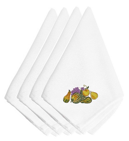 Picture of Carolines Treasures EMBT3504NPKE Thanksgiving Cluster Embroidered Napkins, Set of 4