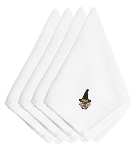 Picture of Carolines Treasures EMBT3811NPKE Halloween Witches Face Embroidered Napkins, Set of 4